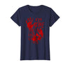 InGENIUS Halloween Shirts & Gifts I'm Fine Bloody Hand Blood Stained Splatter Funny Halloween T-Shirt - size chart