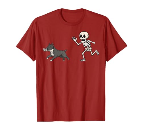 Pitbull Halloween Costume Funny Pitbull Skeleton Hand Halloween T-Shirt - size chart
