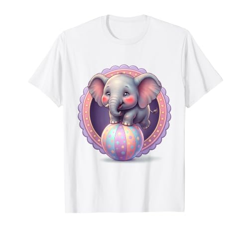 Mademark 1st Grade Pink Elephant Circus Ball Design T-Shirt - Men - size chart