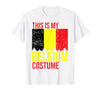 Funny Belgian Flag Halloween Vintage This is My Belgium Flag Costume for Halloween T-Shirt - size chart