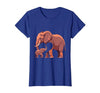 Mademark Elephant Mother and Calf Touching Trunks Design T-Shirt - Women - size chart
