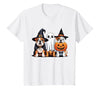 English Bulldog Halloween Funny Dog Lover Pumpkin Witch T-Shirt - size chart
