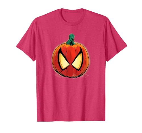 Marvel Spider-Man Halloween Spooky Pumpkin Jack-o'-Lantern T-Shirt - size chart