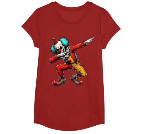 Creepy Halloween Dabbing Dab Dance Dabbing Creepy Clown Scary Halloween Dab Dance T-Shirt - size chart