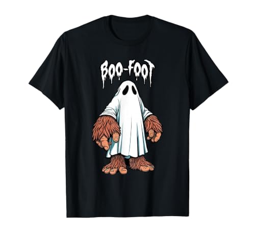 Spooky Bigfoot Sasquatch Ghost Halloween Humor Fun Boo Foot Bigfoot Ghost Sasquatch Halloween Funny Humor T-Shirt - size