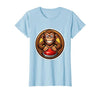 Mademark Monkey Pressing Big Red Button Funny Stupid Tee T-Shirt - Women - size chart