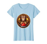 Mademark Monkey Pressing Big Red Button Funny Stupid Tee T-Shirt - Women - size chart