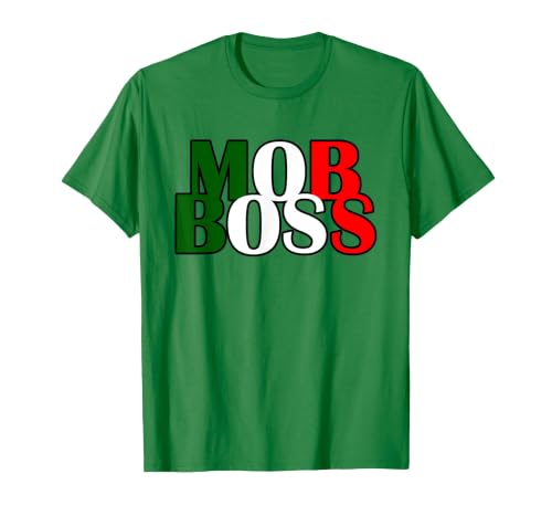 Italian Yeah B Mob Boss Italian Flag 1920s Costume Mafia Party T-Shirt - size chart