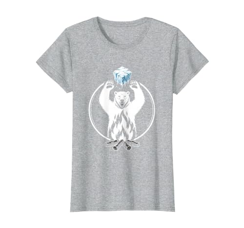 Mademark Polar Bear Throws Ice Into Fire Funny Design T-Shirt - size chart