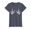 Halloween Tees for Women Men Kids Rocker Hand Sign Rock Skeleton Halloween Costume Men Women T-Shirt - size chart