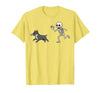 Pitbull Halloween Costume Funny Pitbull Skeleton Hand Halloween T-Shirt - size chart