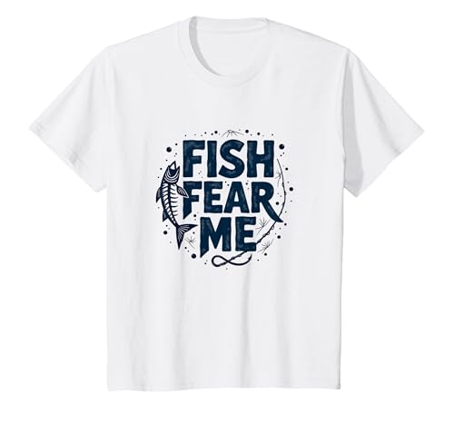 Mademark Fish Fear Me Funny Fishing for Men Angler Humor Quote T-Shirt - size chart