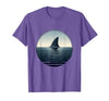 Mademark Shark Tail Disappearing Into Dark Water T-Shirt - size chart