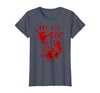 InGENIUS Halloween Shirts & Gifts I'm Fine Bloody Hand Blood Stained Splatter Funny Halloween T-Shirt - size chart