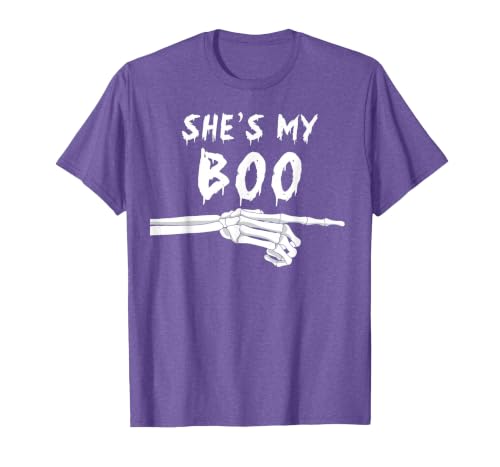Miftees Matching Halloween Tees She's My Boo Matching Halloween Costume She's My Boo T-Shirt - size chart