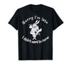 Sorry I'm Late, I Didn't Want to Come White Rabbit Watch T-Shirt — design detail