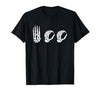 Deaf Halloween ASL Costume Boo Hands ASL Halloween Skeleton Hand American Sign Language Boo T-Shirt - size chart