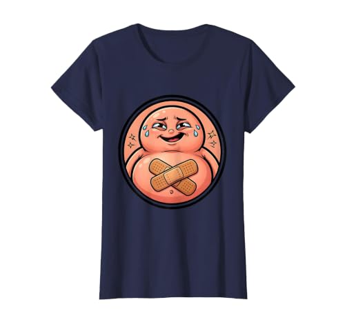 Mademark Tummy Ache Survivor Cute Stomach Bandage Graphic T-Shirt - size chart