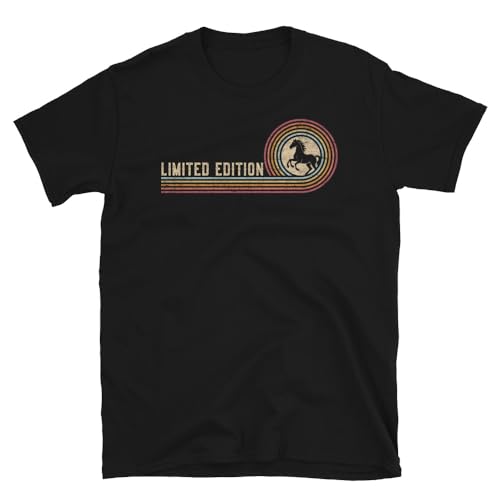 Generic Horse T-Shirt, Horse Vintage Sunset Retro Graphic Equestrian Riding #25D18 - size chart