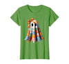Patchwork Quilt Ghost Halloween Quilter Autumn Tee Patchwork Ghost Quilt Halloween Quilter Fall Autumn Bow Cute T-Shirt -