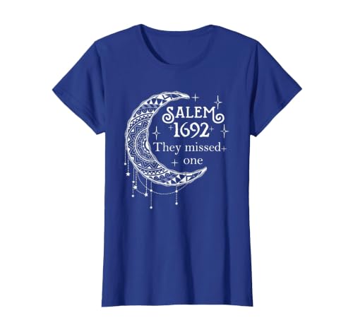 Salem 1692 They Missed One - Salem Witch 1692 Halloween T-Shirt - size chart