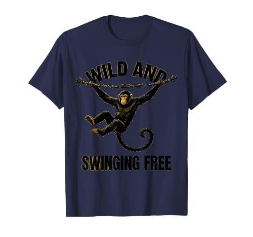 Mademark Wild and Swinging Free Monkey Graphic Design T-Shirt - Men - size chart