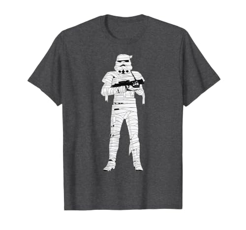 Star Wars Halloween Stormtrooper Mummy Wraps T-Shirt - size chart
