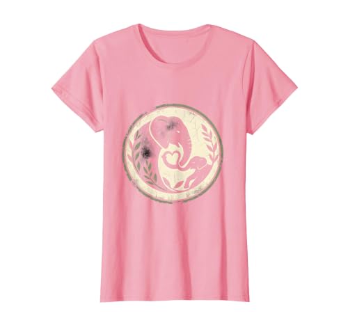 Mademark Elephant Mom and Baby Trunk Touch Illustration T-Shirt - Women - size chart
