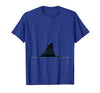 Mademark Shark Fin Cutting Through Calm Water Illustration T-Shirt - size chart