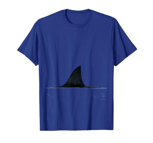 Mademark Shark Fin Cutting Through Calm Water Illustration T-Shirt - size chart