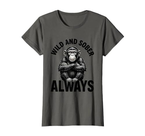 Mademark Wild and Sober Always Funny Monkey Design T-Shirt - Women - size chart
