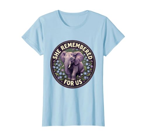Mademark She Remembered For Us Gentle Elephant Design T-Shirt - Women - size chart
