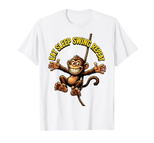 Mademark Eat Sleep Swing Repeat Monkey Graphic Design T-Shirt - Men - size chart