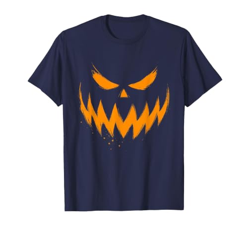 Vintage Jack o Lantern Halloween Tee Pumpkin Face Jack O Lantern Scary Carved Halloween Costume T-Shirt - size chart