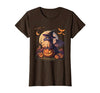 Halloween Dragons Fantasy Spooky Witchy Cute Halloween Dragon Witch Hat Pumpkin Moon Fantasy T-Shirt - size chart