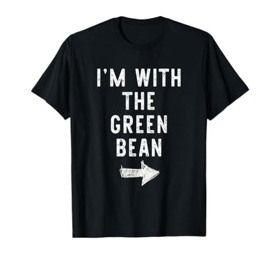 Im With The Green Bean Halloween Costume I’m with The Green Bean Funny Halloween Couple Costume T-Shirt