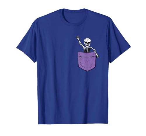 Halloween Shirts Skeleton Costume Men Women Kids Skeleton Pocket Halloween Costume Funny Skull Character T-Shirt - size chart
