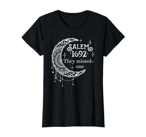 Salem 1692 They Missed One - Salem Witch 1692 Halloween T-Shirt - size chart