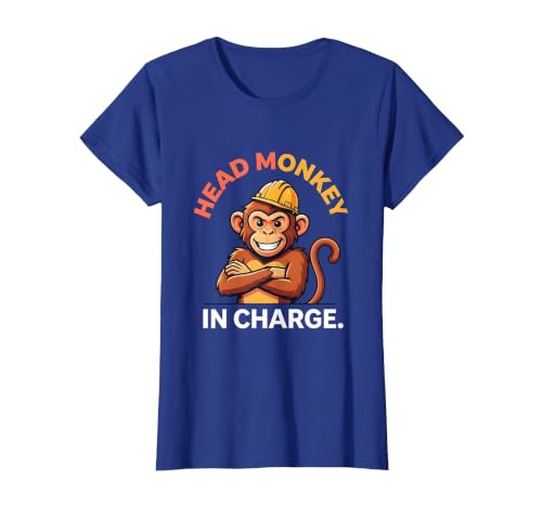Mademark Head Monkey In Charge Circus Boss Design T-Shirt - Women - size chart
