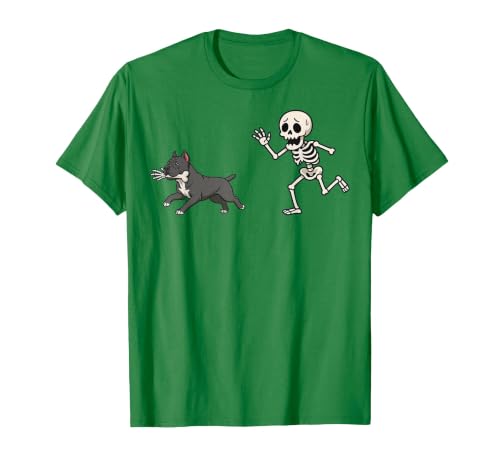 Pitbull Halloween Costume Funny Pitbull Skeleton Hand Halloween T-Shirt - size chart
