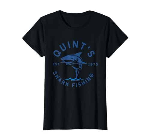 Funny Quints Shark Fishing Vintage Quint's Shark Fishing 1975 Retro T-Shirt - size chart