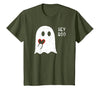 Halloween Ghosts & Stuff Clothing Hey Boo Ghost Heart Hand Sign Cute Halloween Spooky Season T-Shirt - size chart