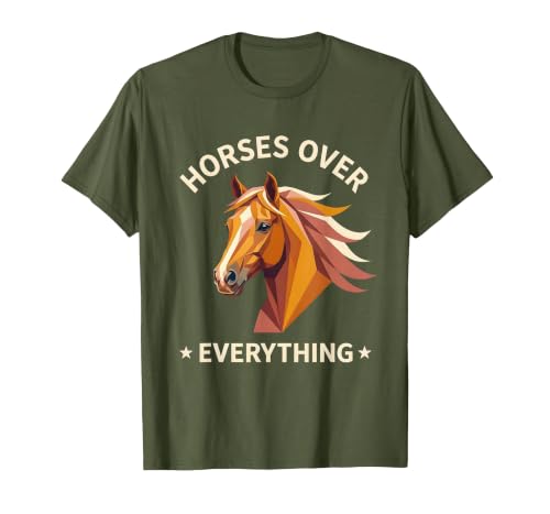 Mademark Horses Over Everything Women's Equestrian Design T-Shirt - Men - size chart
