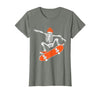 Funny Boys Kids Skeleton Skater Art Skateboarding Skeleton Riding Skateboard Halloween Skater T-Shirt - size chart