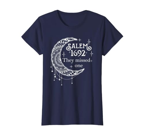 Salem 1692 They Missed One - Salem Witch 1692 Halloween T-Shirt - size chart