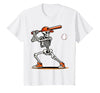 Funny Halloween Skeleton Sports Boys Costume Baseball Skeleton Spooky Boys Halloween Baseball Player T-Shirt - size chart