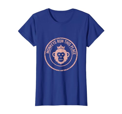 Mademark Monkeys Run This Place Funny Primate Design T-Shirt - Women - size chart