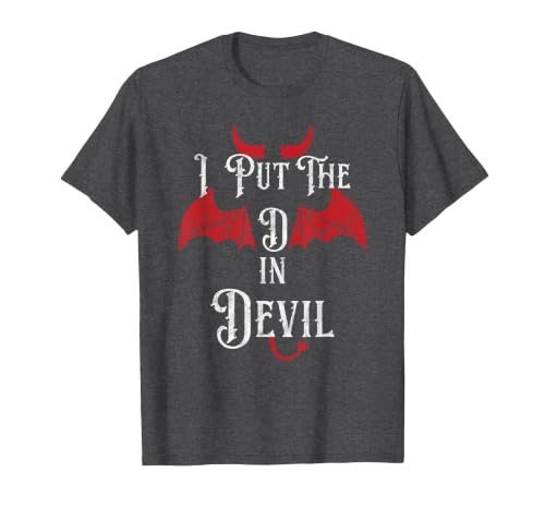 I Put the D in Devil Tees I Put the D in Devil Funny Halloween Matching Couple T-Shirt - size chart