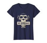 Mademark Go Bananas or Go Home Funny Monkey Design T-Shirt - Women - size chart
