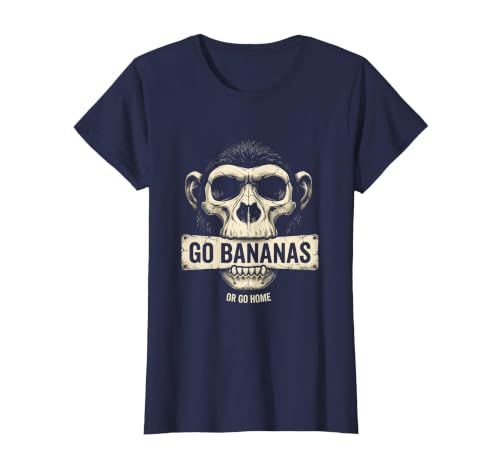 Mademark Go Bananas or Go Home Funny Monkey Design T-Shirt - Women - size chart